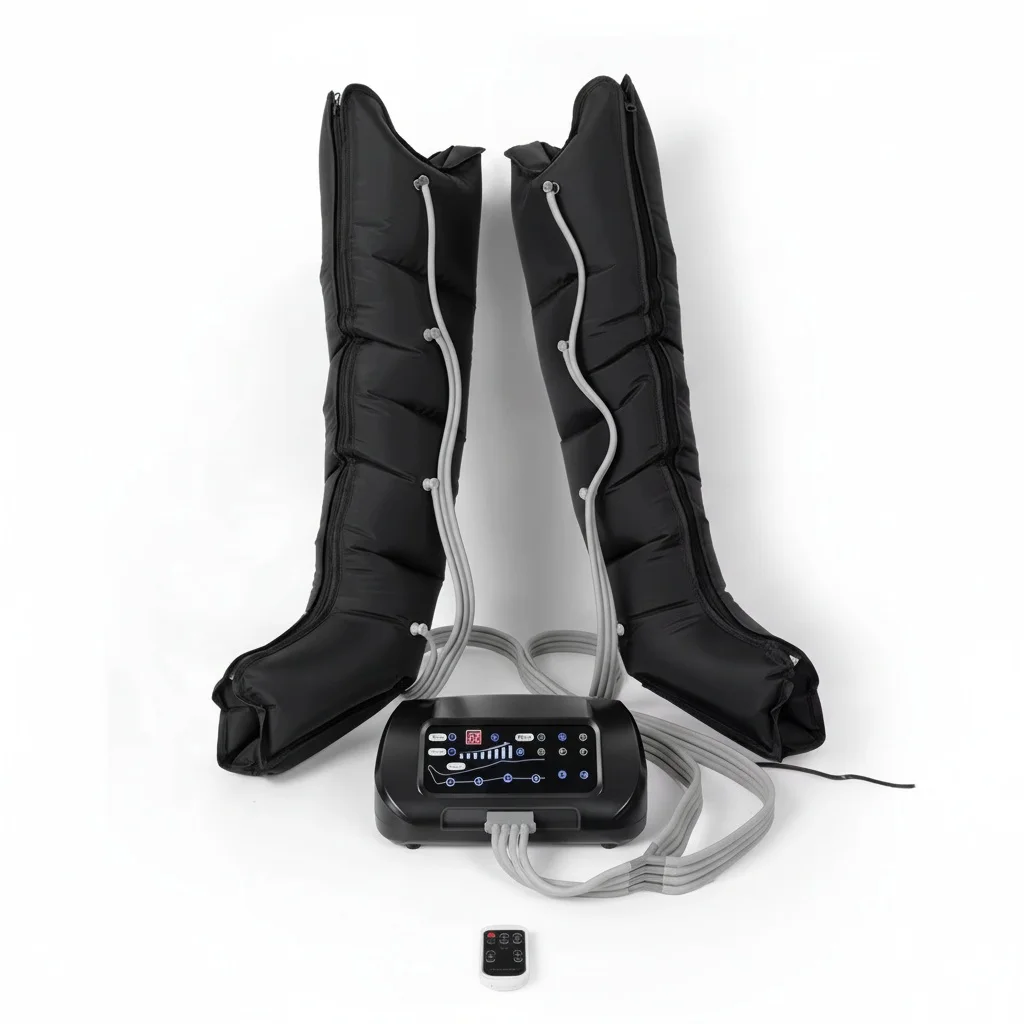 Air Compression Massager, Wireless Control 4 Airbags Leg Compression Boots, 300x237x127mm Pressotherapy Machine for Edema Relief