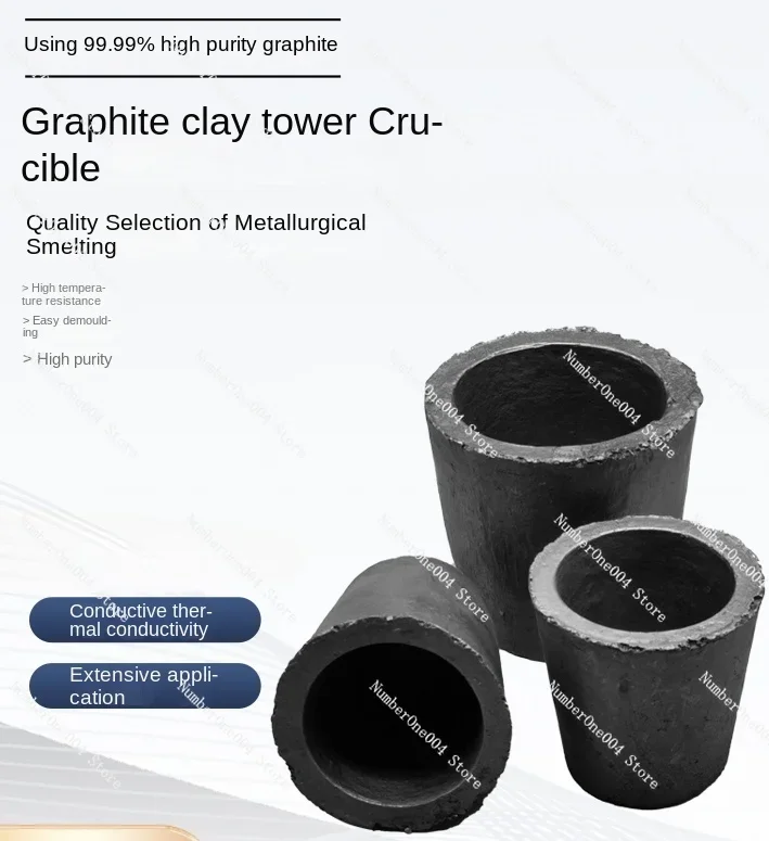 

Grade A Graphite Clay Crucible Small Casting Household Smelting Gold Silver Copper Aluminum Iron Gas Furnace Clay