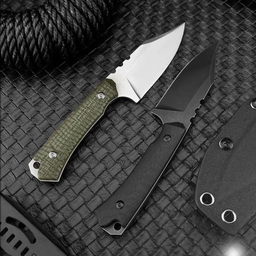 

Маленький прямой нож для улицы, 8cr13Mov Blade G10 + ручка из углеродного волокна, тактический предмет для кемпинга, практичный нож для рыбалки