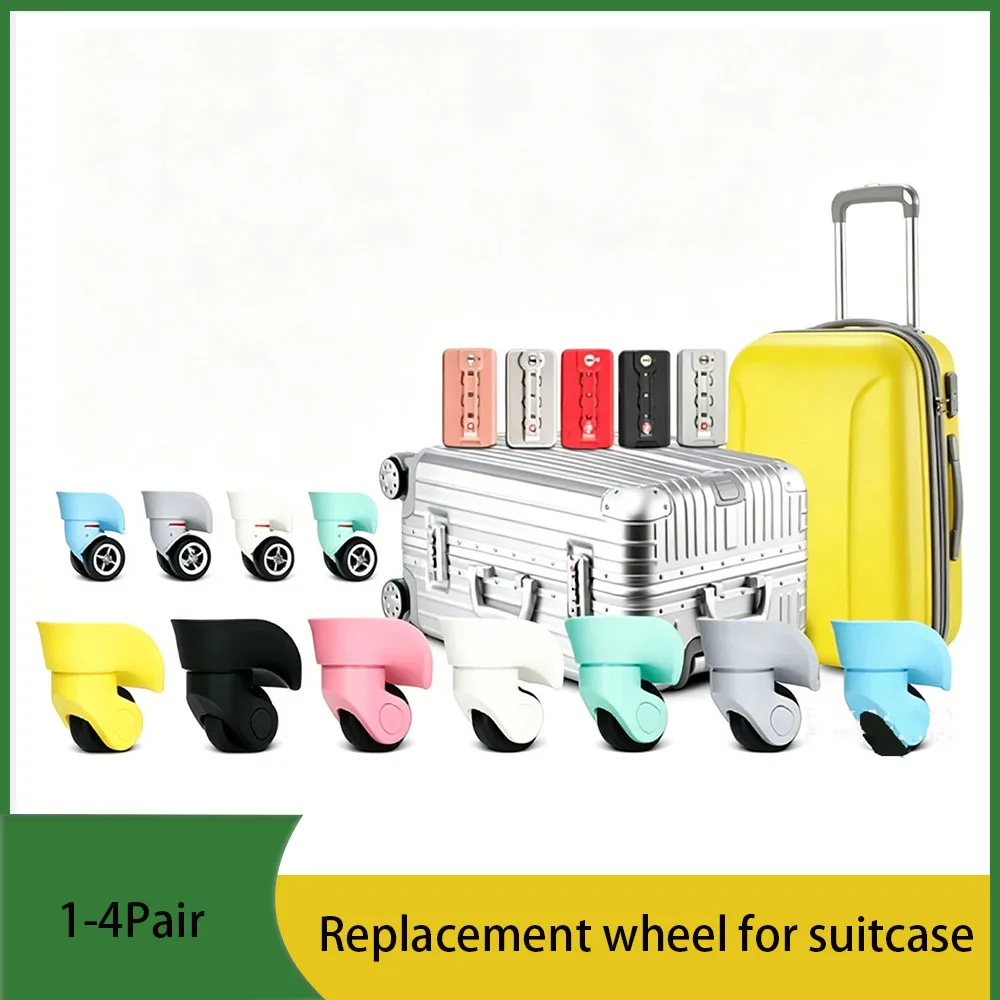 1/2/3/4 Pairs Luggage Universal Wheels Rreplacement Parts Universal Aluminum Frame Travel Box High Elasticity PU Wheels