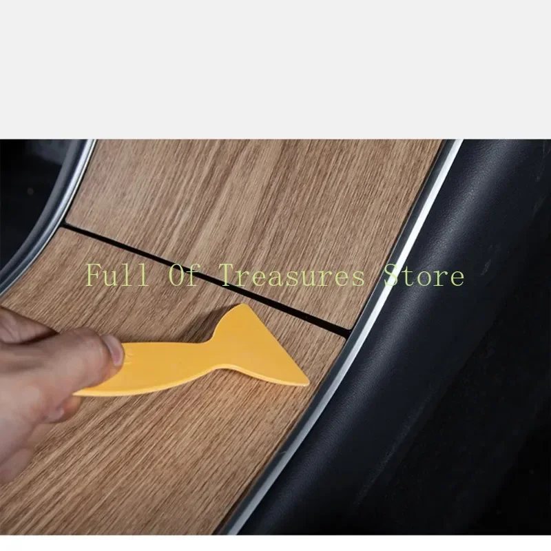 For Tesla Model 3 2017- 2020 Center Console Panel Sticker Wood Grain Film Cover for Tesla Model Y Interior Accessories