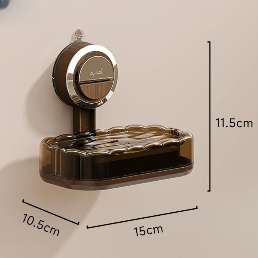 Mounted Soap Tray with Drain Rack and Suction Cup for Bathroom Use Counter Organizer for Soap and Shower Accessories