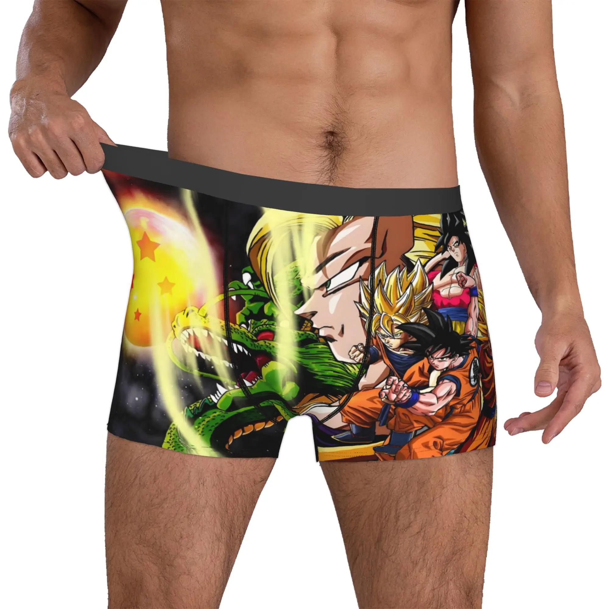 Maßgefertigte DBZ Vegeta Cartoon Unterwäsche für Männer Bedruckte Ultra Boxershorts Slips Atmungsaktive Unterhosen