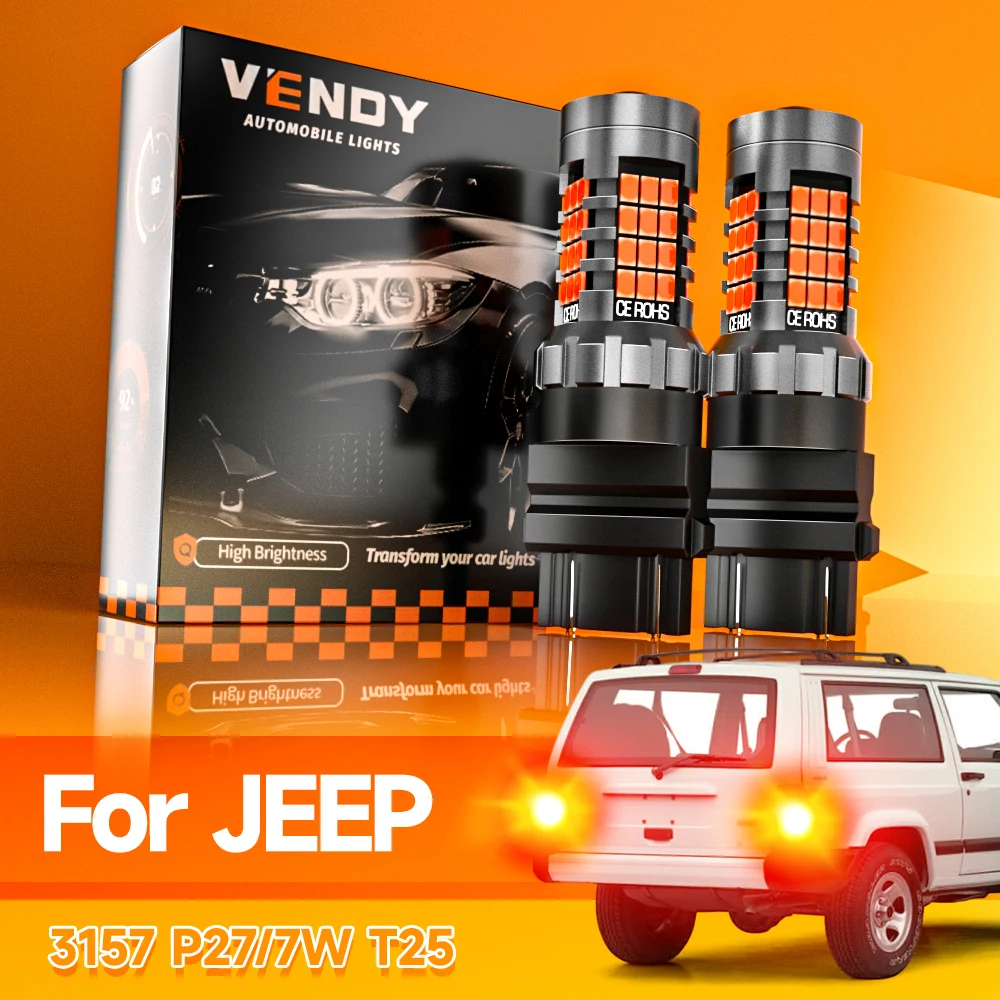 2pcs LED Brake Light Blub Lamp 3157 3057 T25 For JEEP Wrangler JK Grand Cherokee Liberty Commander Compass Patriot