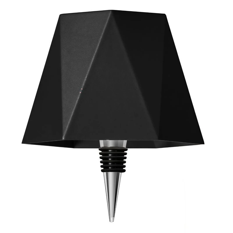 ABWZ-Rechargeable Wireless Wine Bottle Lamp 3-Color Touch Dimmable Light For Bedroom Bars Restaurants Black