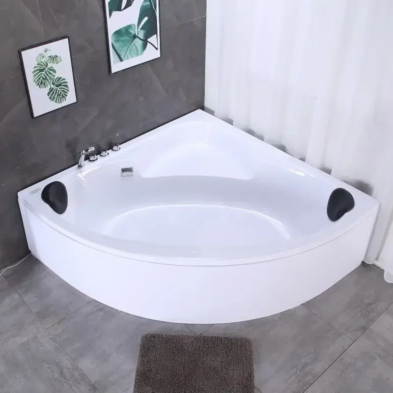 Triangular bathtub fan, household shower head, adult massage heating small apartment