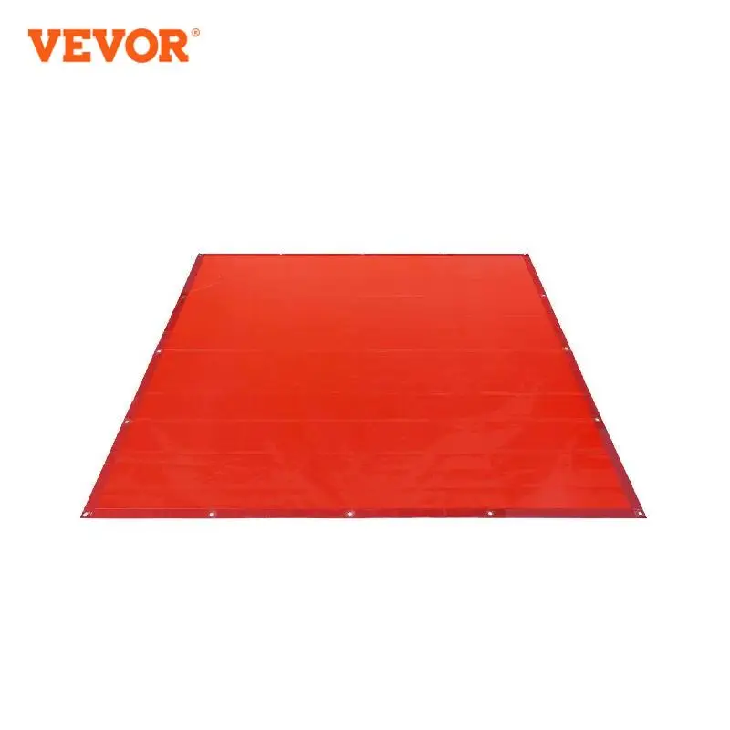 VEVOR Welding Curtain Screen 6' x 6' Hanging Welding Curtain Wall Flame-Resistant Vinyl Welding Protection Screens Portable red