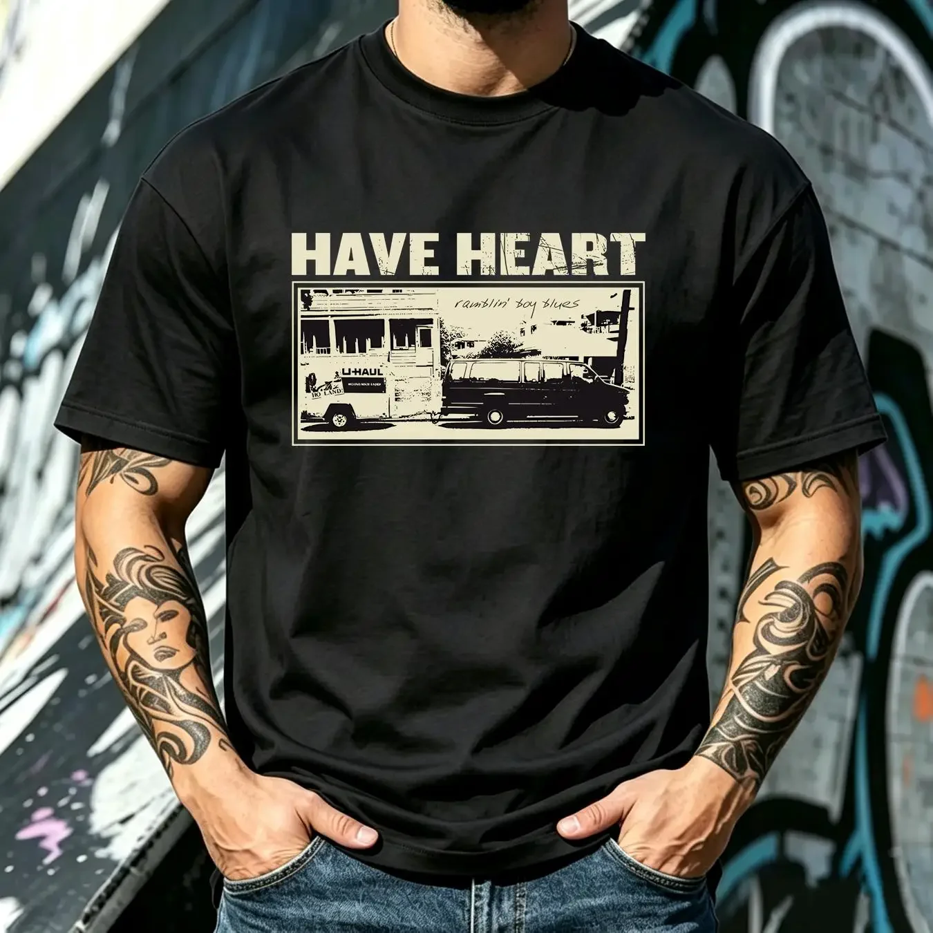 washed T Shirt Have Heart Hardcore Band punk rock TE3711 vintage Washed homme Soft Unisex Casual streetwear