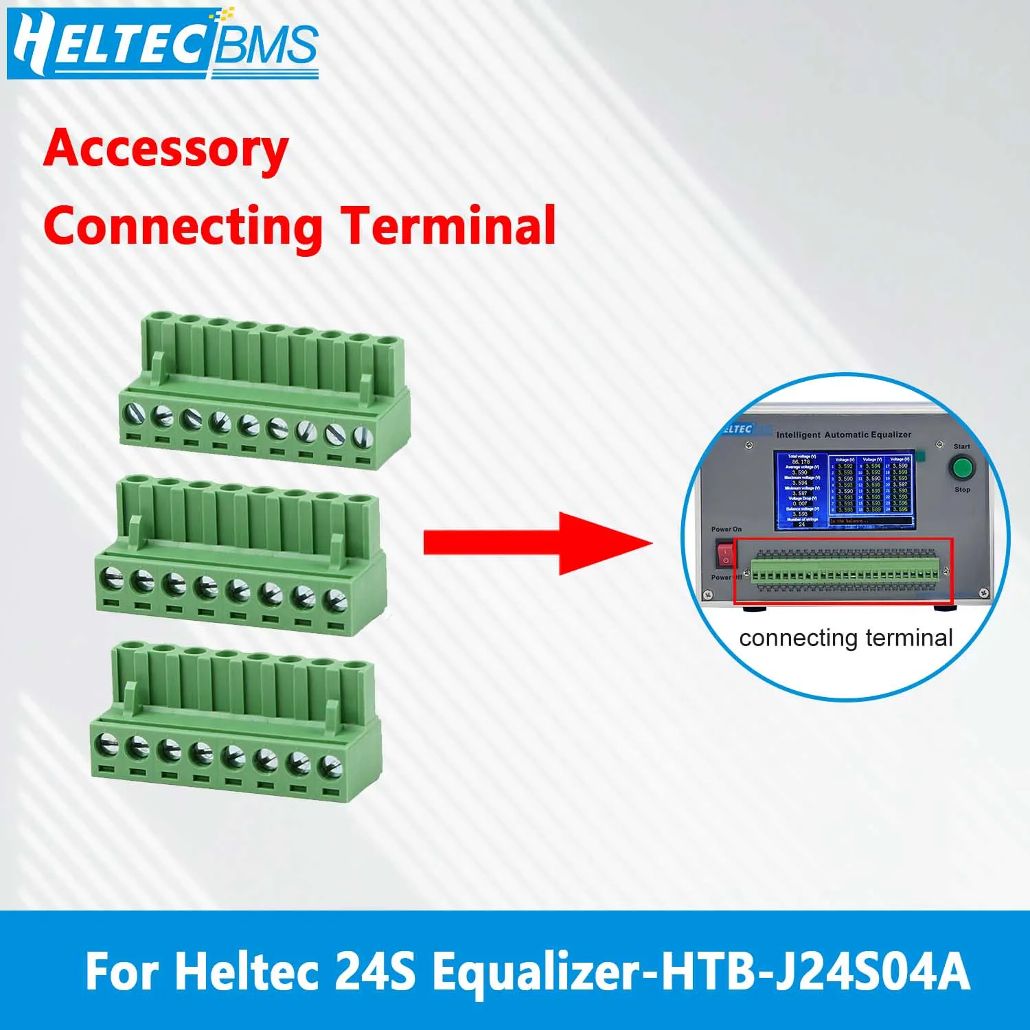 

Plug in PCB terminal block for Heltec 2-24S Intelligent Automatic Equallzer 9pin 8pin 8pin combination 24S 25pin