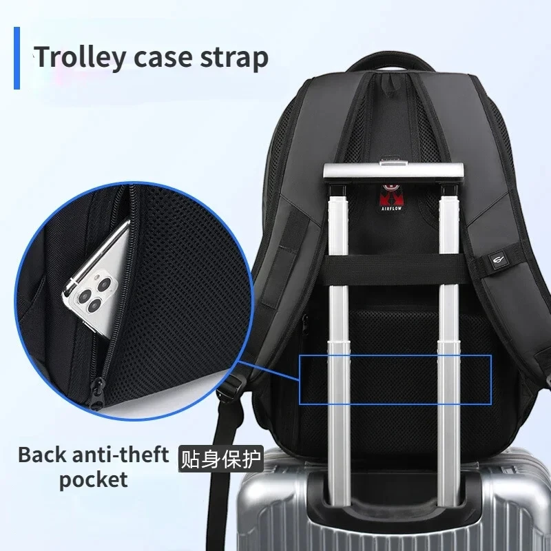 Swiss  High Capacity Men\'s Backpack USB Charging Laptop Bag Women\'s Backpack 17 Inch Waterproof Business Travel Bag