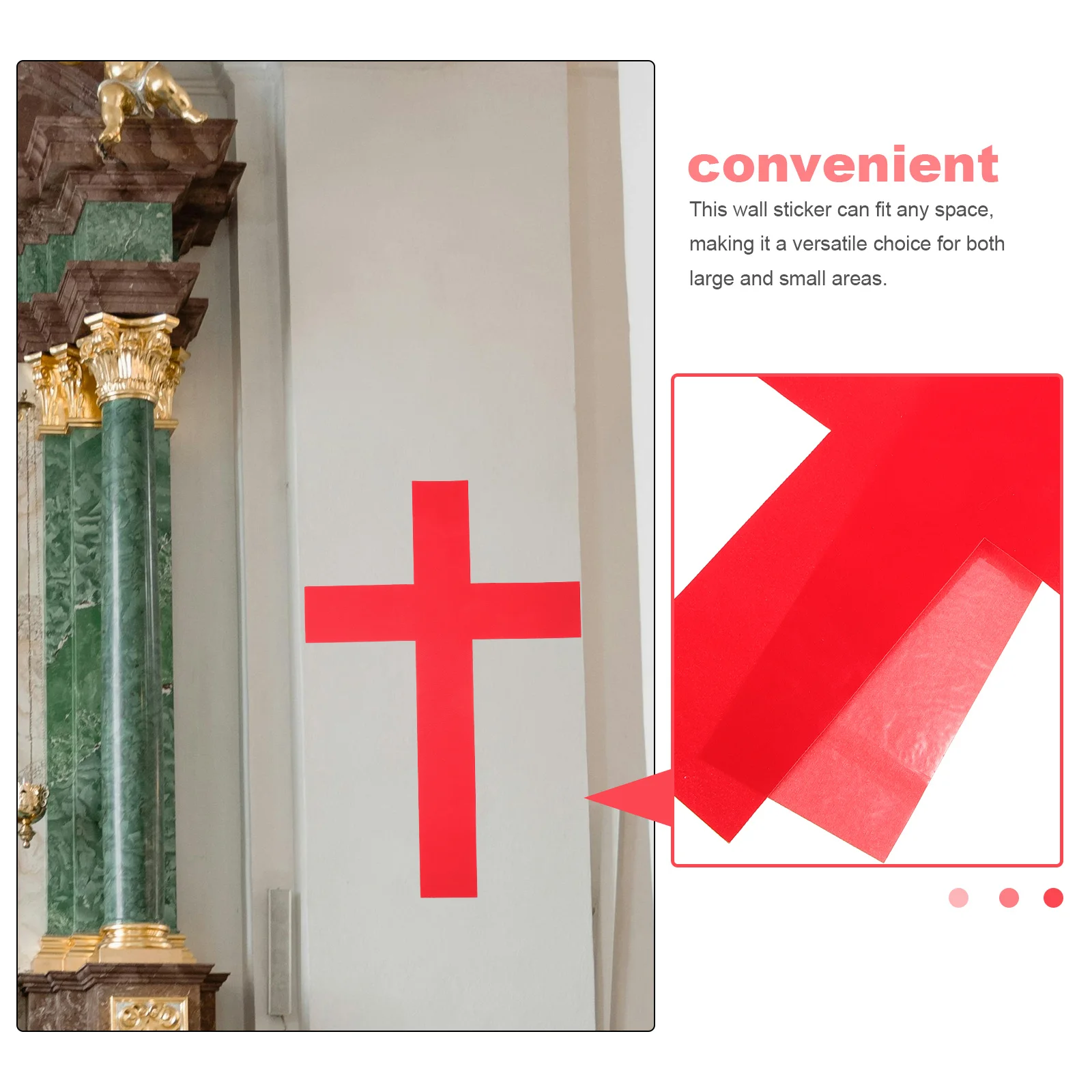 

Cross Wall Sticker Durable Easy to Clean Decorative Cross Decal for Church Home Office Wall Decoration