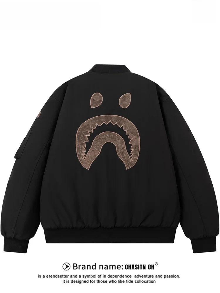 

Модная уличная одежда: мужская свободная утепленная хлопковая куртка с вышивкой в стиле ретро для осени и зимы