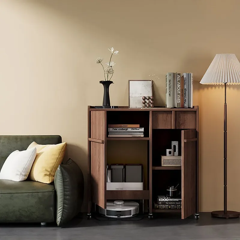 for Mobile Sweeping Robot Locker Solid Wood Pulley Storage Cabinet Bedroom Drawer Side Cabinet Shelf Dining Side Cabinet