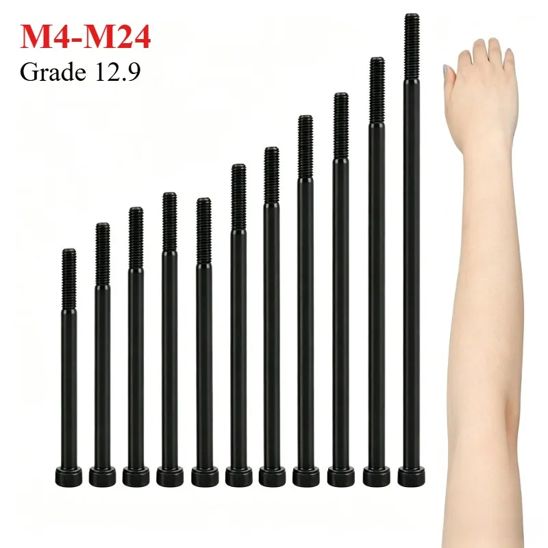 M4 M5 M6 M8 M10 M14 M14 M16 M20 M24 12.9 Grade Alloy Steel Extra Long Hex Socket Head Cap Screws,Metric Extra Long Allen Bolts