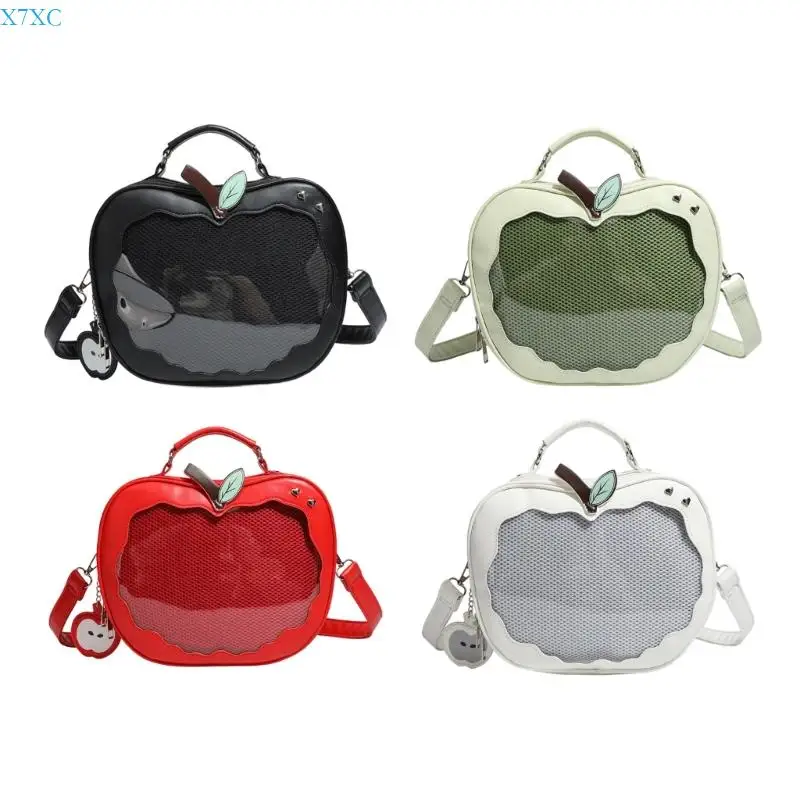 

X7XC Lovely Itabag Apples Crossbody Bag Sweet Backpack Preppy Styles Shoulder Bag PU Leather Bag School Bag
