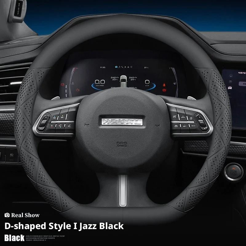 For GWM  Haval H9 H6 Leather Car Steering Wheel Cover For Jolion H3 H2 F7 H5 M4 15 Inch Anti-slip Breathable Steering Cover