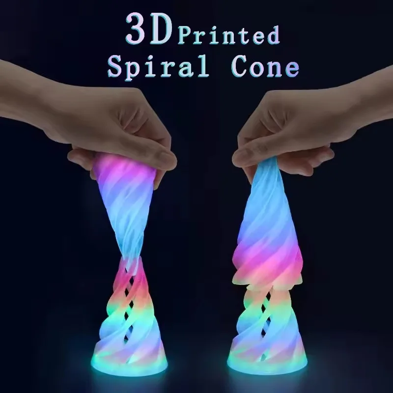 

Mini Impossible Pyramid Toy - 3D Printed Passthrough Sculpture, Spiral Cone Vortex Thread Illusion