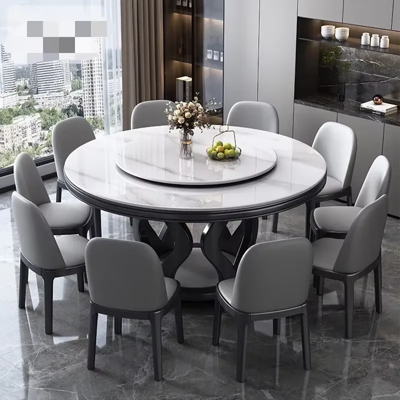 

Modern Furniture Kitchen Dinning Table and 6 Chair Restaurant Metal Stainless Steel Marble Dining Room Sets Dining