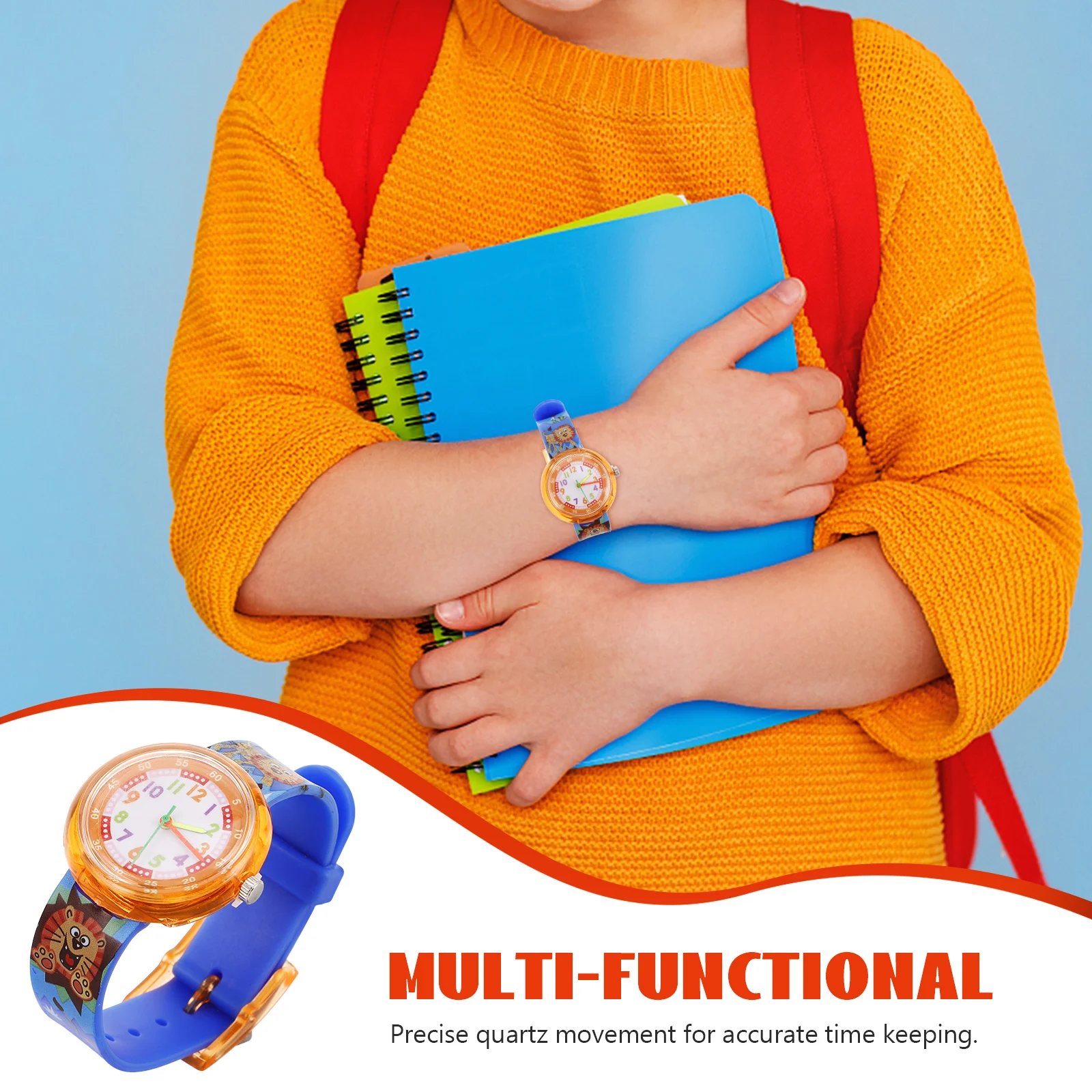 1 قطعة ساعة كوارتز كرتونية جميلة طباعة إبداعية كاجوال صغيرة طازجة ساعة معصم هدية للطلاب