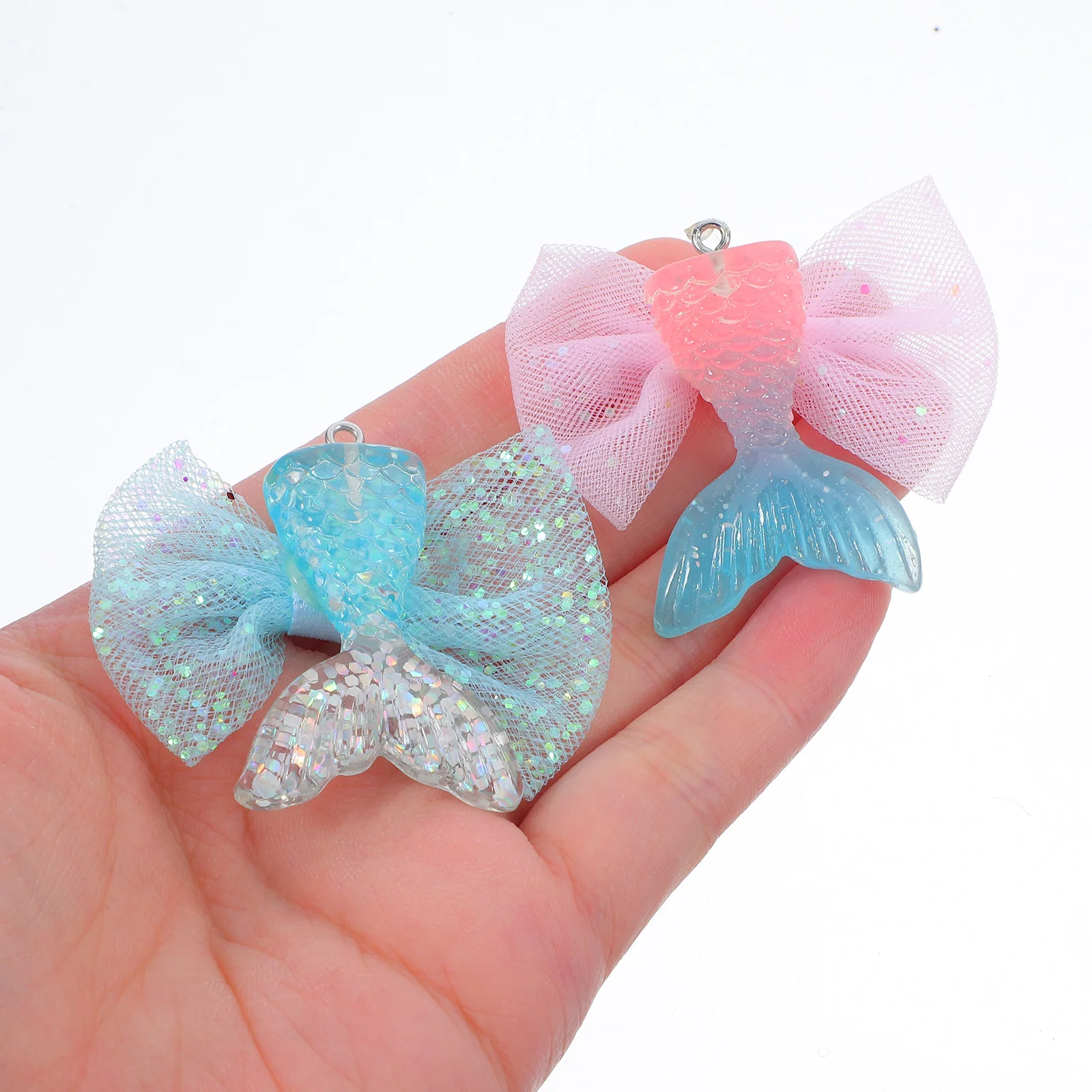 

4 Pcs Mermaid Beaded Accessories Charms Sea Theme Necklace DIY Pendant Kids Beads Jewelry Crafts Bracelet Ocean Fish