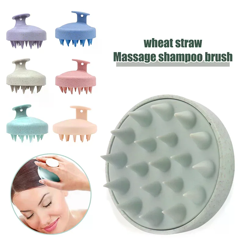 

Hair Wash Brush TPE+Wheat Straw Hair Wash Brush Head Brush Scalp Stop Itch Scratching Comb Massage Brush Hairdressing Tool