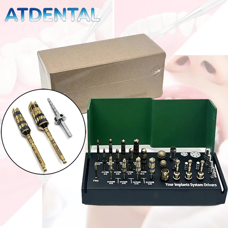 29Pcs Dental Osseodensification Implant Burs Kit Bone Saw Membrane Disk Tissue Punch Set