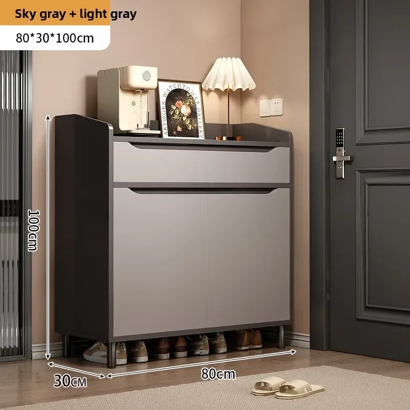 Shoe cabinet, large-capacity entrance cabinet at the door of the home, integrated storage cabinet against the wall