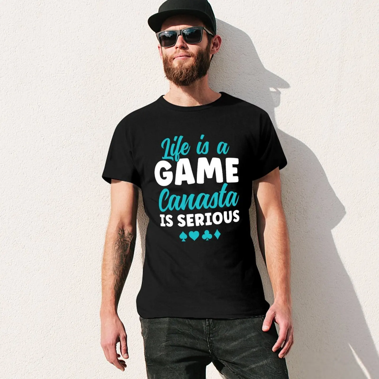 Canasta is Serious Funny Card Game Canasta Player T-Shirt Anti-Fade Casual Tee Shirt view 3