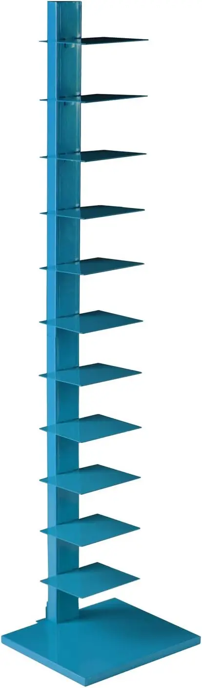 

,12 shelves Metal Spine Book Tower, Blue