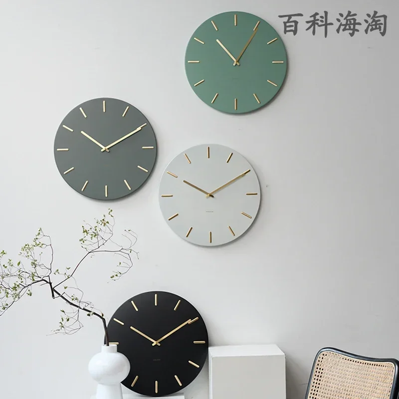 Black Gold Clock/Living Room Simple Modern Wall  Light Luxury Nordic