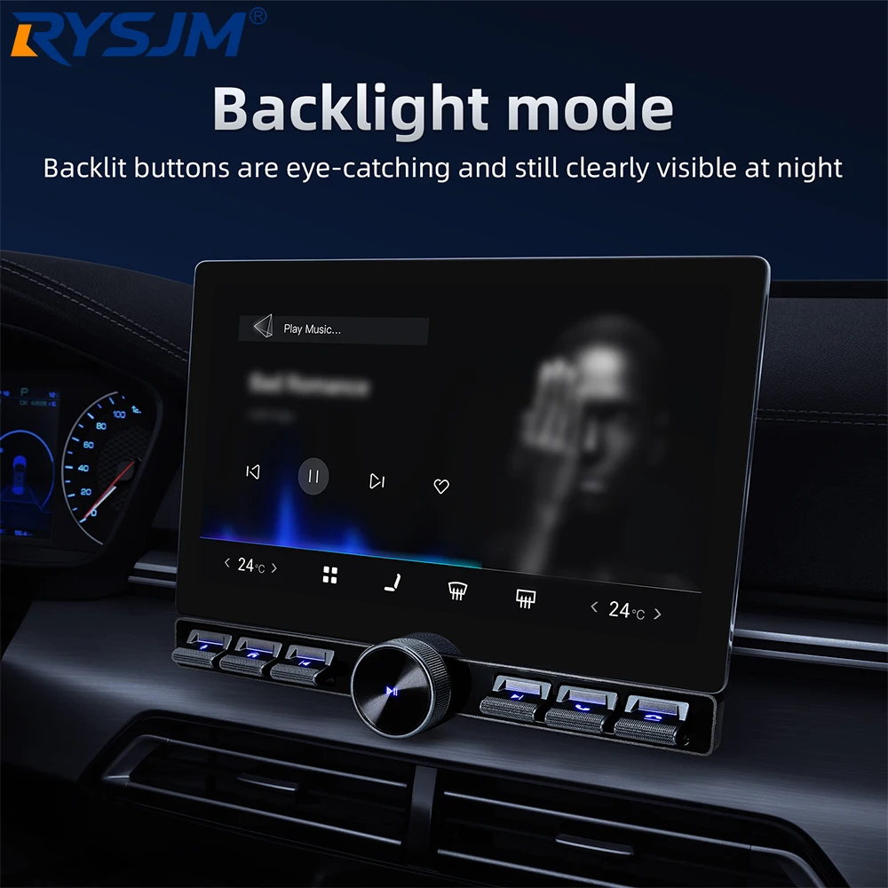

7-Key Wireless Car Steering Wheel Remote Control LED Backlight Multimedia Controller For Music Volume Navigation Phone Answer