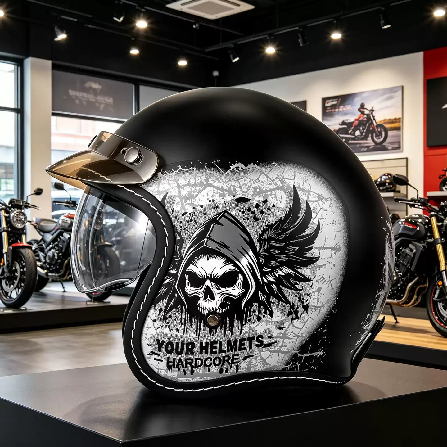 3C Certified Motorcycle Helmet Male Summer Half Helmet Electric Car Retro Cruise Three-Quarters Helmet Female Prince Helmet
