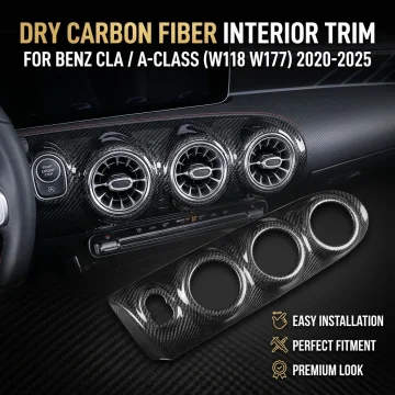 For Mercedes Benz A Class W177 CLA C118 2020 2021 2022 2023 2024 2025 Real Dry Carbon Fiber Center Air Vent Trim Cover