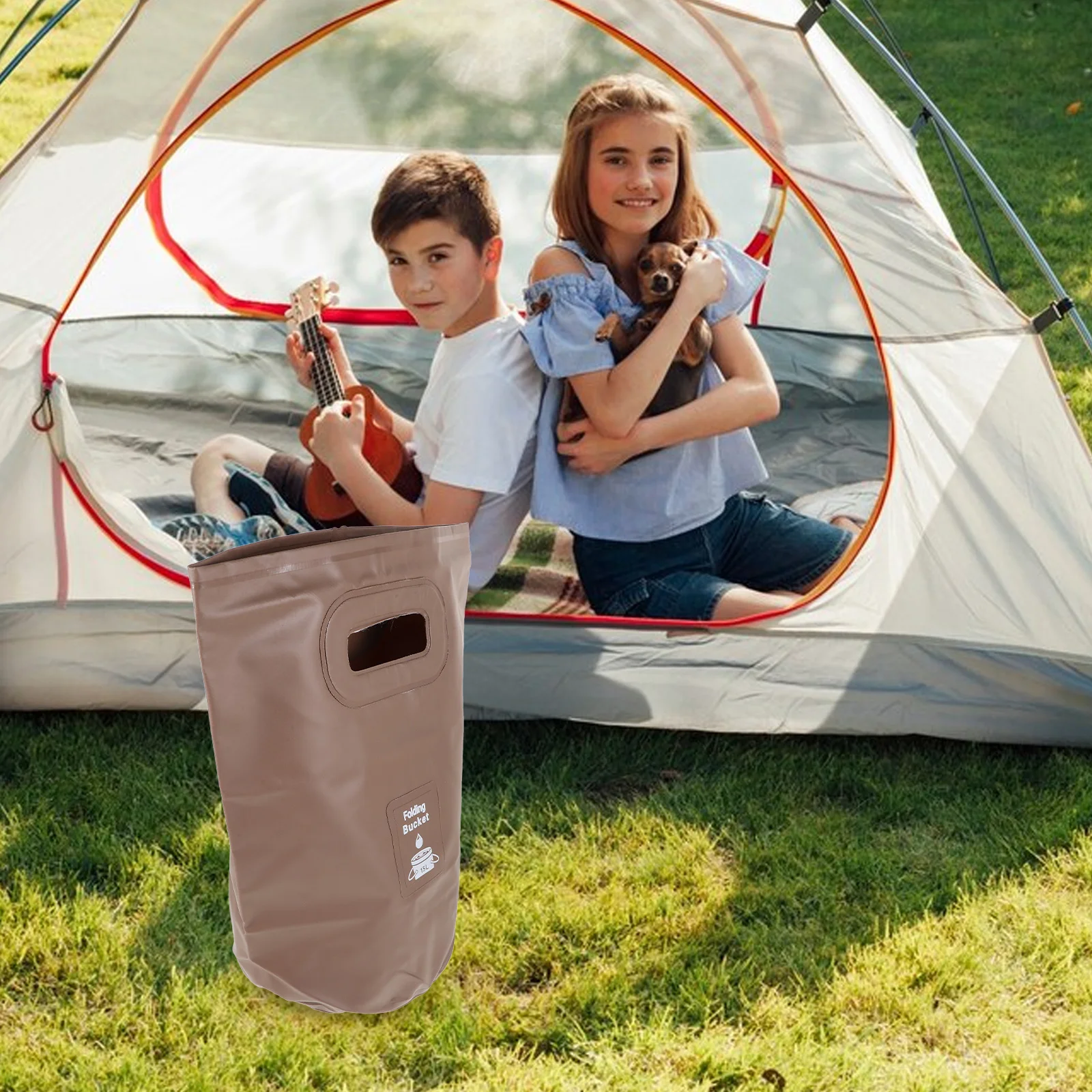 

Folding Water 15L Camping Outdoor Portable Collapsible Bucket Multifunctional Fishing Bucket Travel Picnic Practical Durable