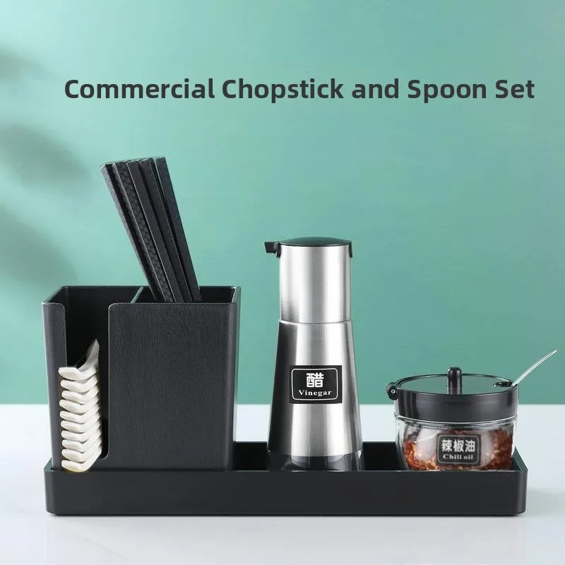 Commercial Restaurant High Aesthetic Value Dining Chopsticks Box Restaurant Use Chopsticks Cage Seasoning Jar Set Storage