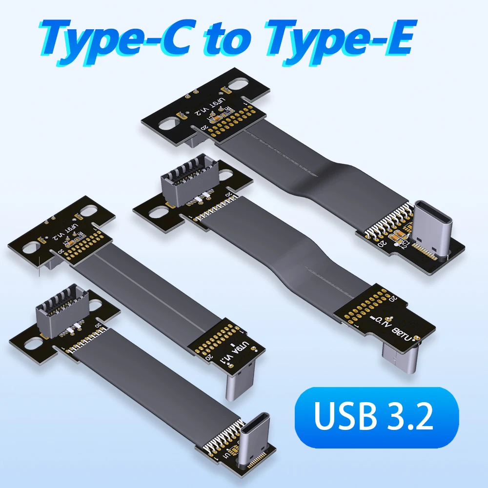 

USB 3.2 Type C Front Panel Header Extension Cable USB 3.1 Type E To USB 3.2 Type C 19P 20P pCI baffle Gen 2x2 20 Gbps Adapter
