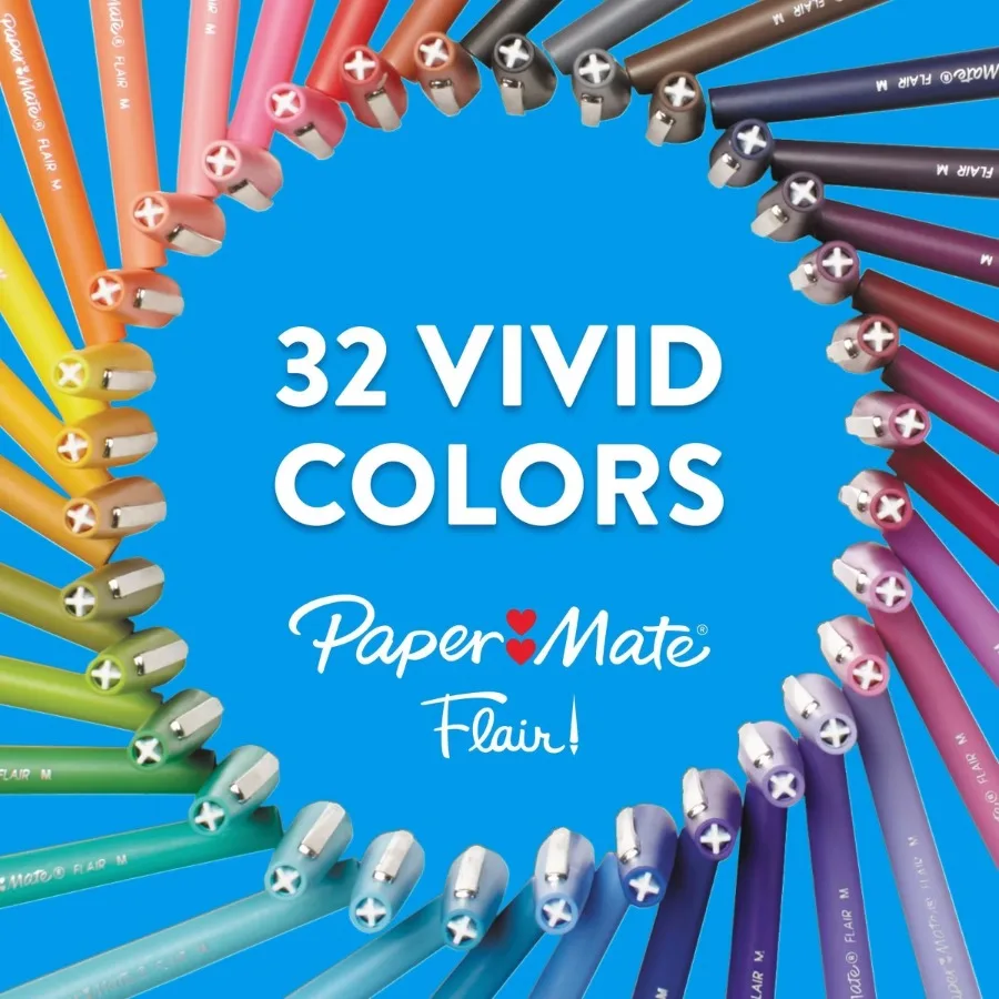 

Flair 4pk Marker Pens Felt Tip 0.7mm Black: Porous Point, Medium, Fade-Resistant, Durable, Office & Art Use