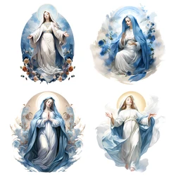 24cm fashion clothing DIY decal Virgin Mary Holy Mother heat transfer T-shirt patch dtf vinyl decal ironing on clothes