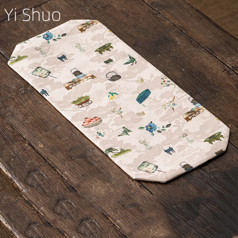 Double-sided Dry Brewing Table Pot Bearing Pad Light Luxury Fragrant Cloud Yarn Tea Party Table Mat Tablecloth Tea Towel