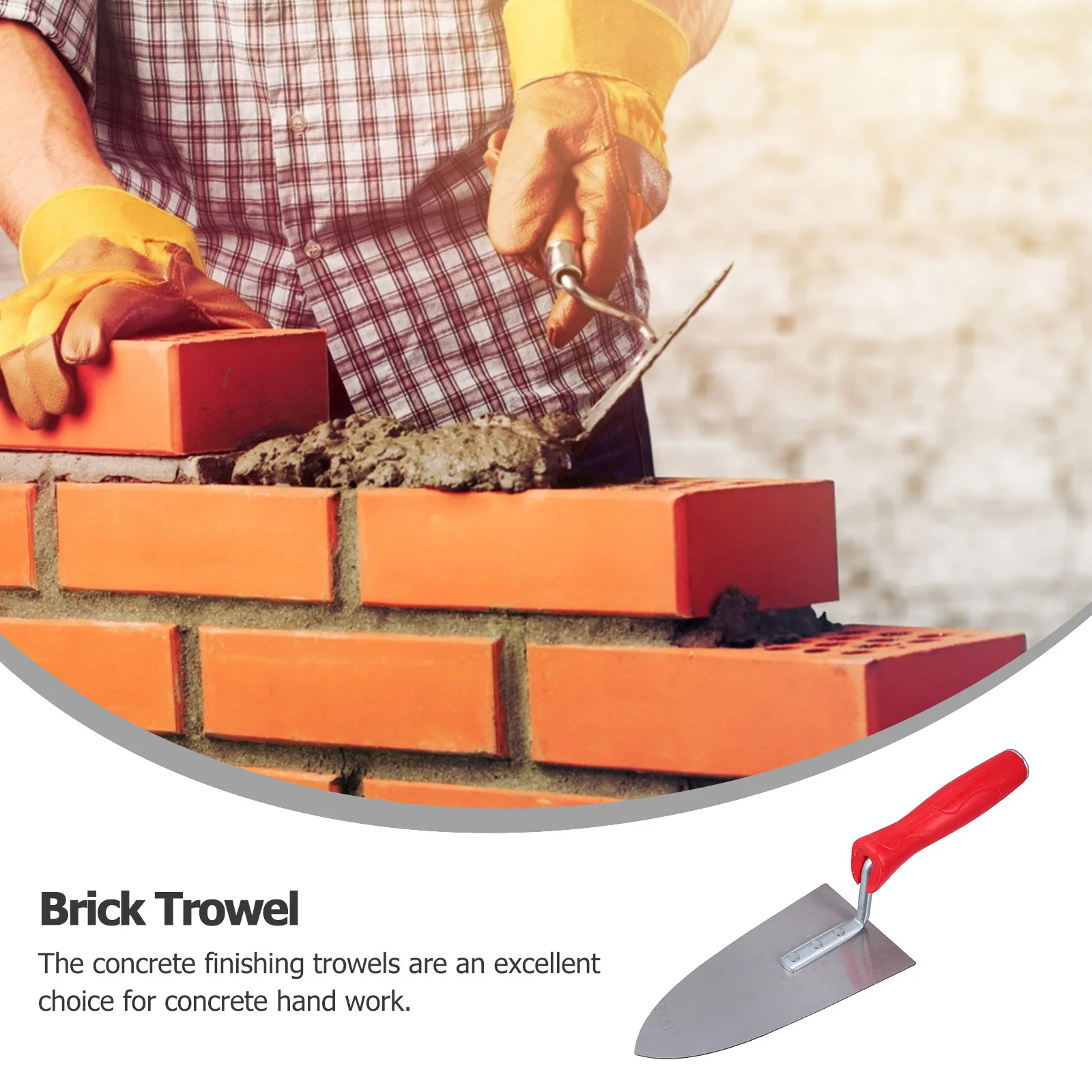 Steel Blade Concrete Trowel Bricklaying Trowel Triangular Pointed Plaster Putty Cutter Construction Spatula Durable Ergonomic