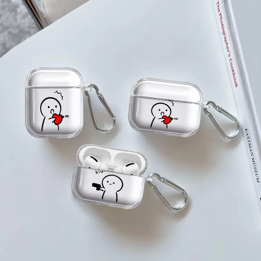 

Case For Airpods 4 1 Pro3 2 Pro2 3 Pro Clear Earphone Cases Cover Cartoon Couple Matchman