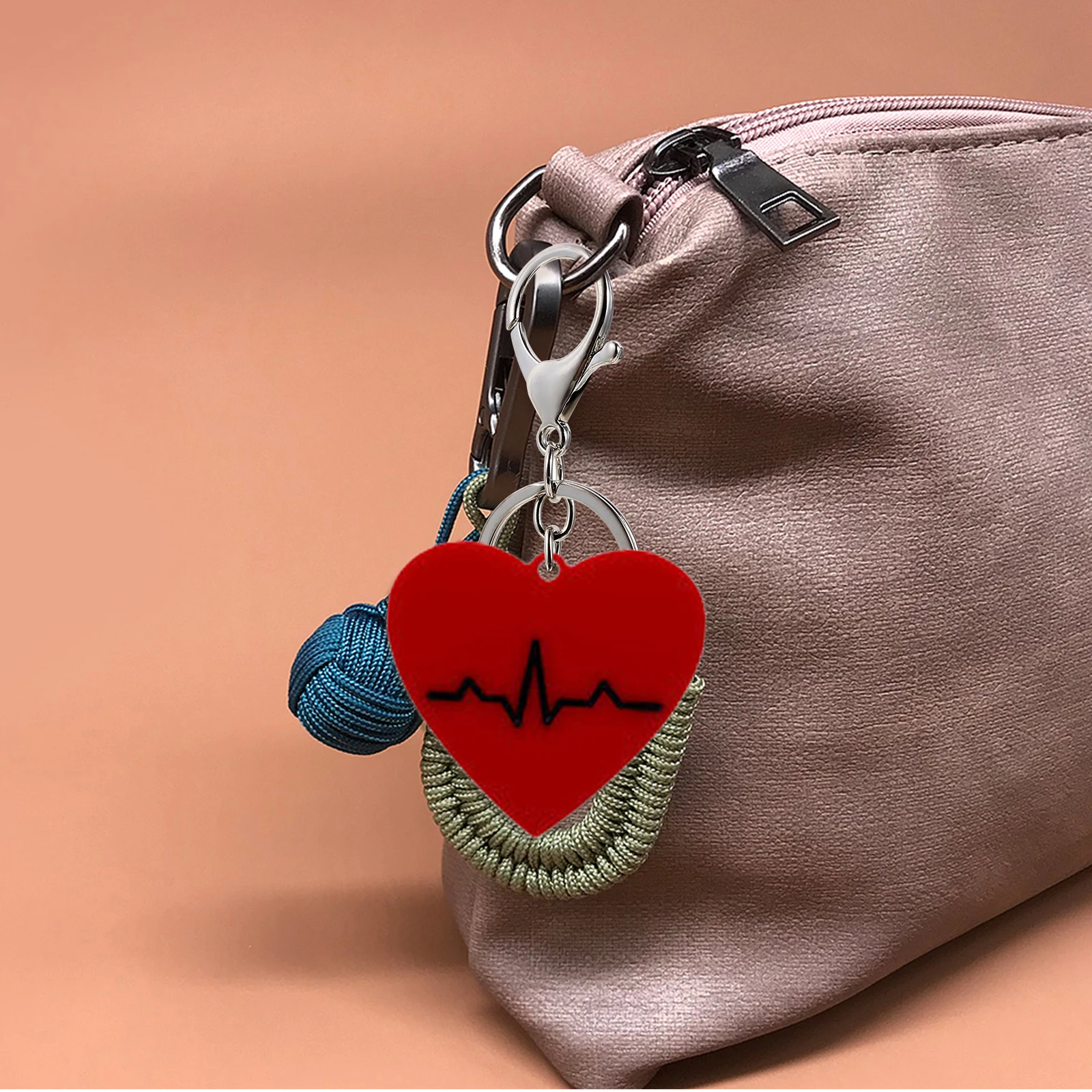 

2 Pcs Electrocardiogram Keychain Mold DIY Molds Pendant Casting Silica Gel Jewelry Creative Hanging Decor