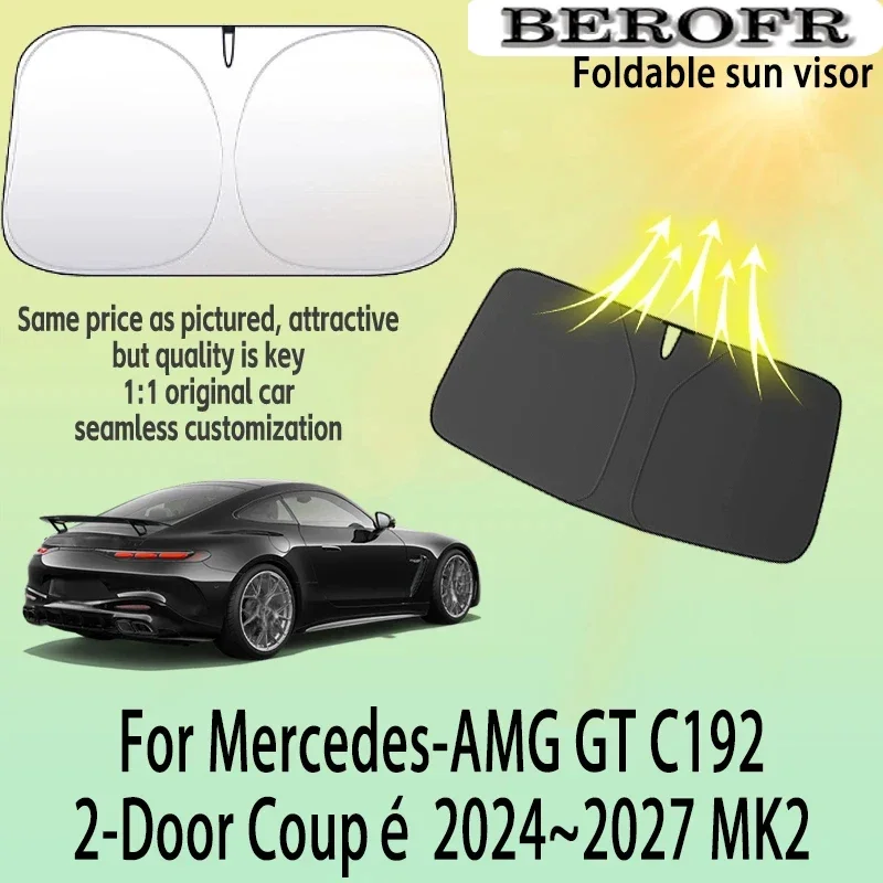 For Mercedes-AMG GT 2-Door Coupe C192 2024~2027 Front Windshield Sunshade Privacy curtain Car Sun Visor High quality Accessories