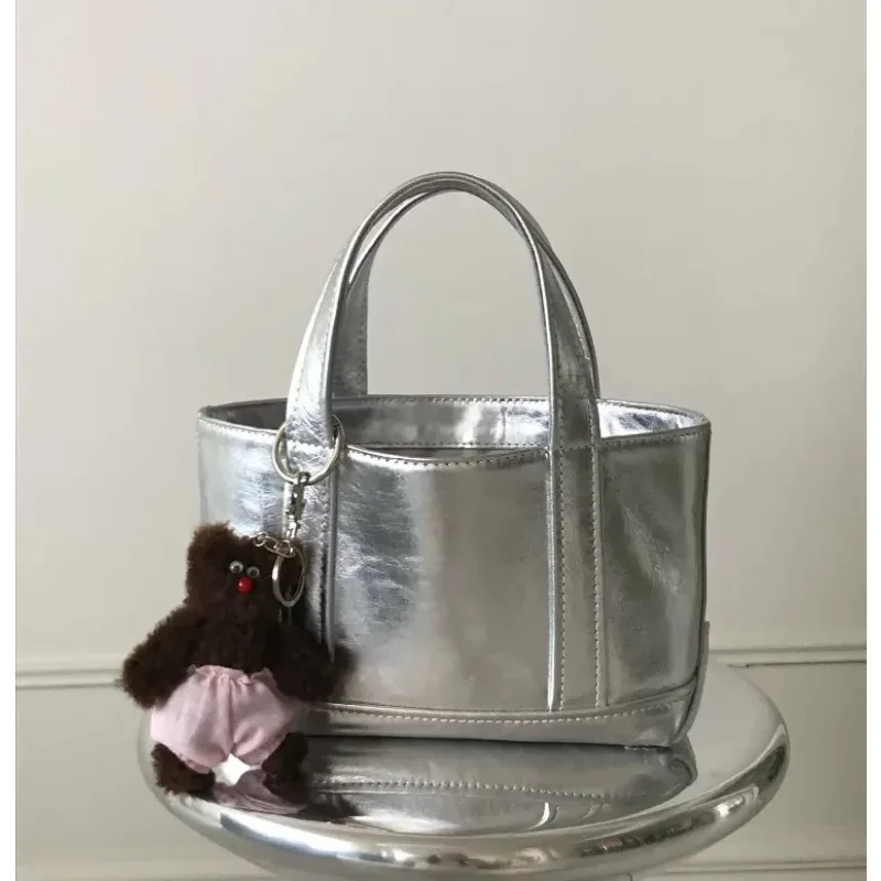 

Dongda Gate New Fashionable Silver Large Capaci Tote Bag Women's Practical Handbag Trendy Casual Shoulder Bag for Youth