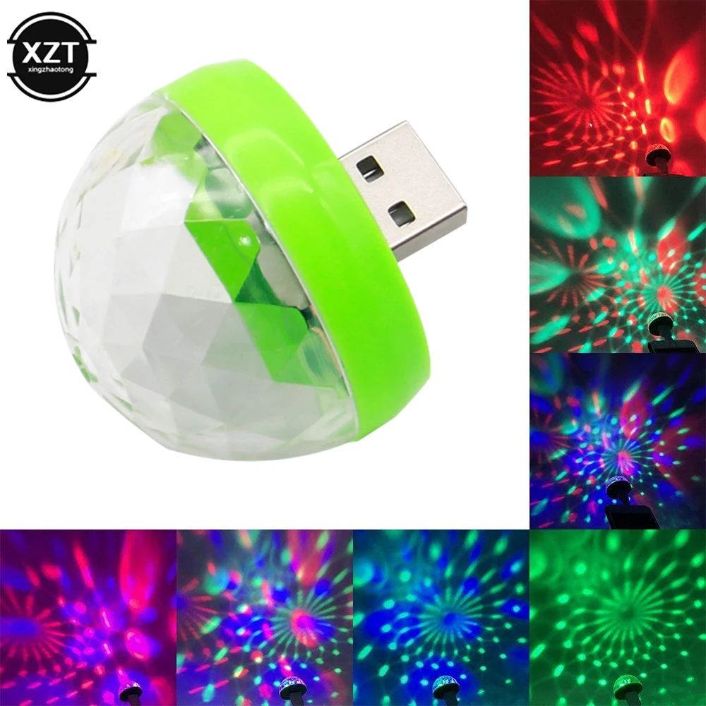 

USB Colourful lights Voice DJ RGB Mini Colorful Music Sound LED USB-C Party Karaoke Atmosphere Lamp Welcome 5V Ball Laser Light