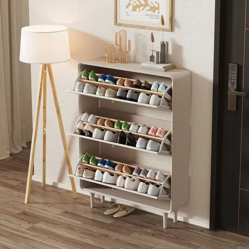 Duลผe zamkniฤte szafki na buty Biaลe, odporne na kurz wzory Wielowarstwowe szafki na buty Nordic Luxury Sapateiras Meble do przedpokoju