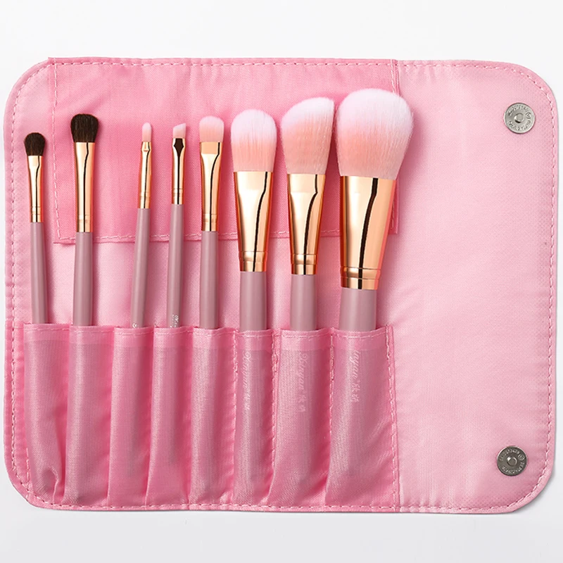 XINYAN – ensemble de pinceaux de maquillage, pour mélange d'ombre à paupières rose, fond de teint, poudre cosmétique, Eyeliner, Blush, outils de beauté, 8 pièces