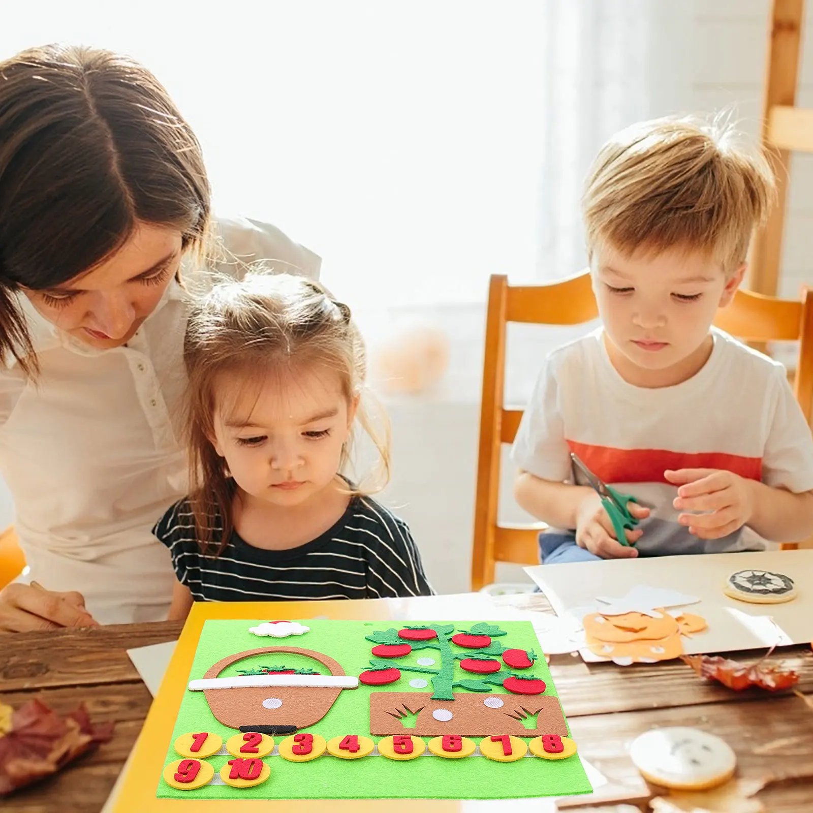 

Montessori Math Early Felt Toy for Kids Toddlers Educational Puzzle Counting Tool Safe High Quality