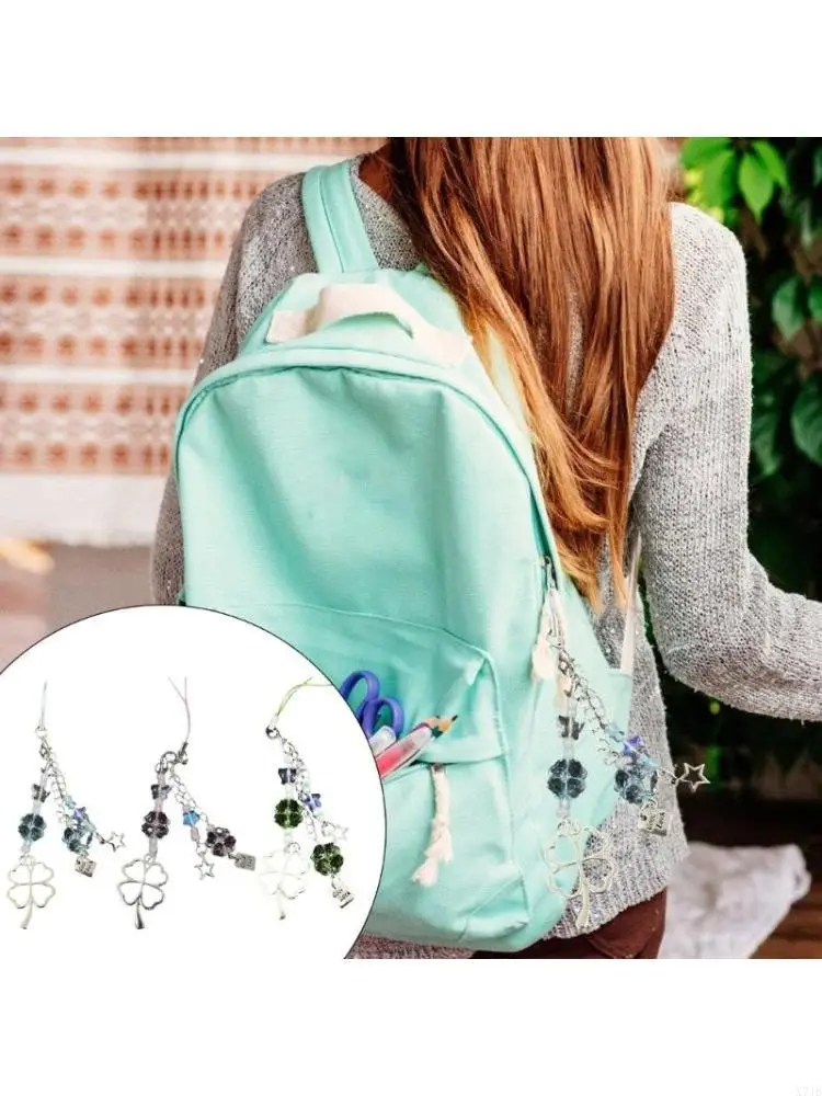 Four Clovers Phone Strap Portable Phone Charm Keychain for All Ages