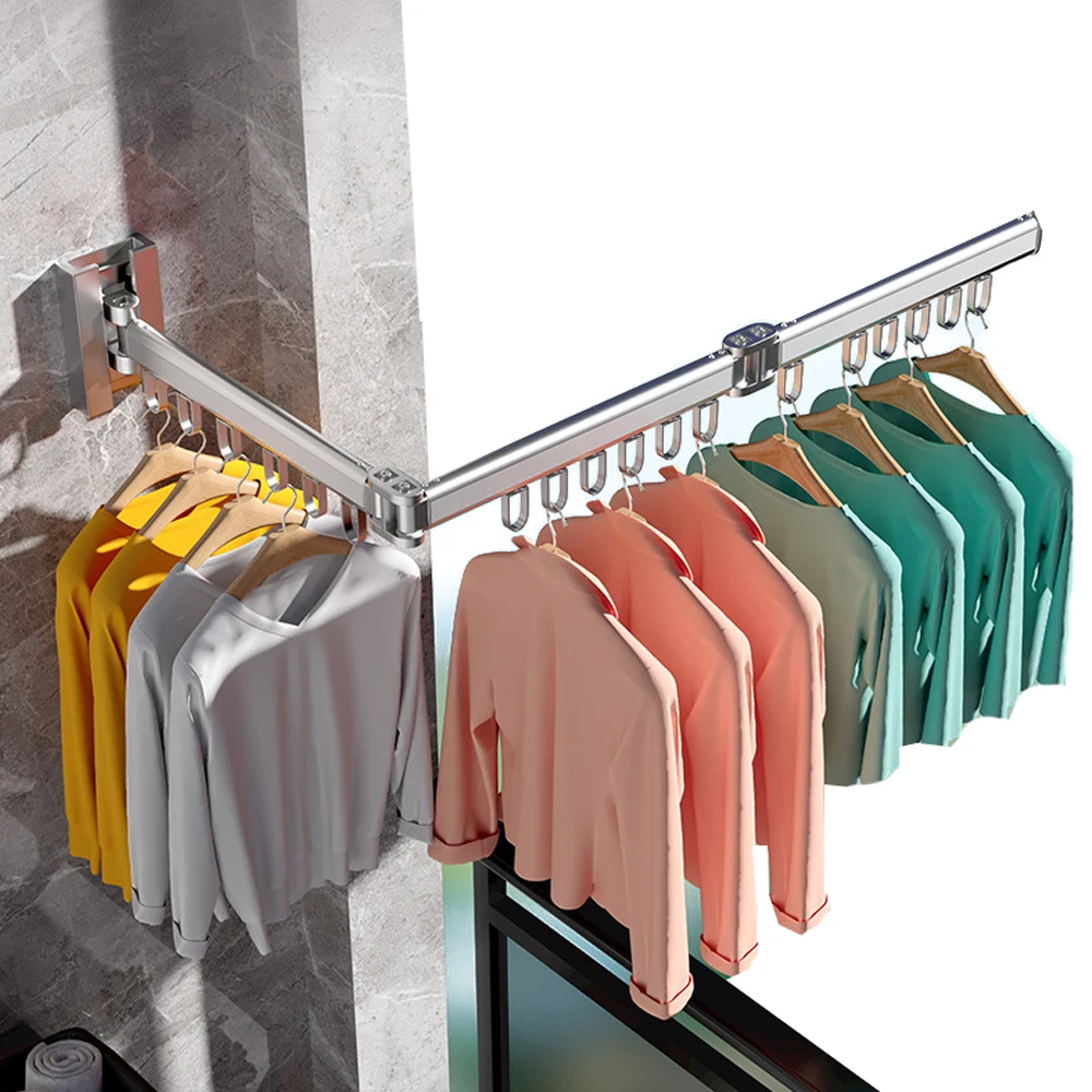 

Foldable Metal Clothes Hanger Indoor Outdoor Cloth Drying Rack Household Retractable Rack Hang the Clothes Saving Space Hanger